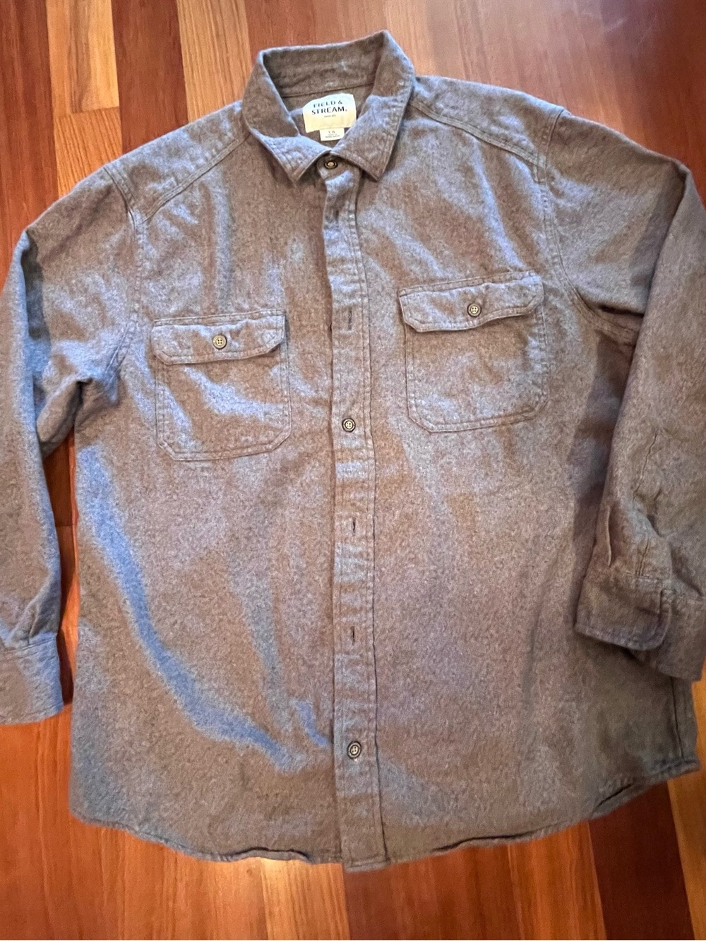 Field & Stream Men's Gray Button-Down Flannel Shirt